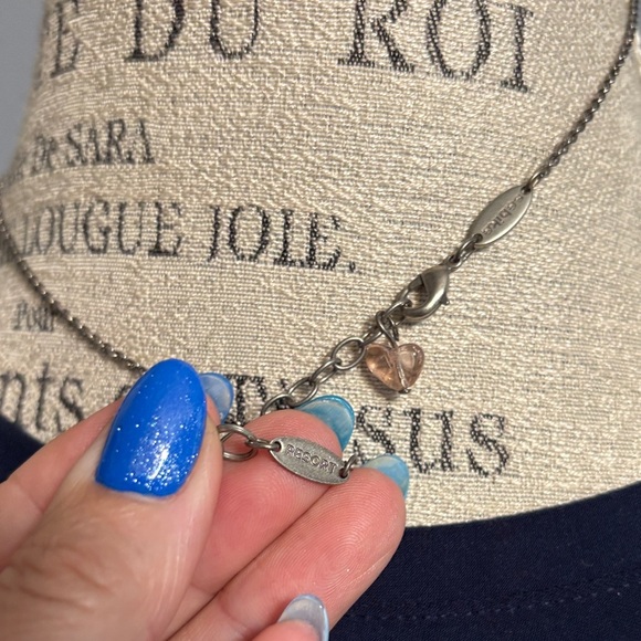 Sabika Silver Necklace with Blue Floral Pendant - Picture 3 of 3